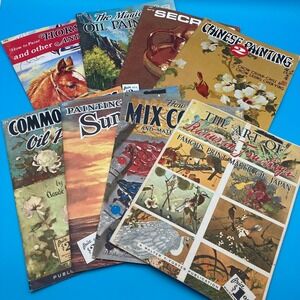 Vintage Walter Foster Art Book Lot of 8: Rakusan #57, Chinese #128, Large Format